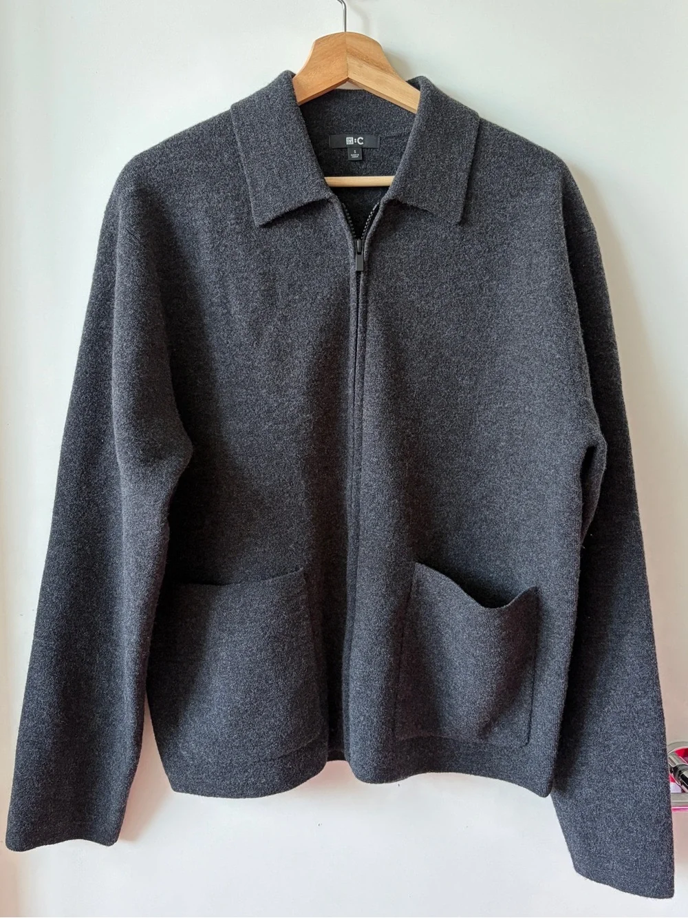 UNIQLO : C Knitted Full-Zip Jacket - 08 Dark Gray - Unisex S